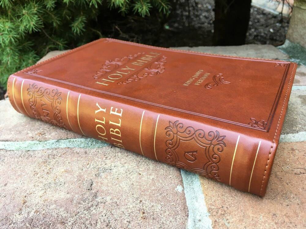 Beautiful Brown KJV Bible | Giant/Large print | Thumb-indexed | Red Letter